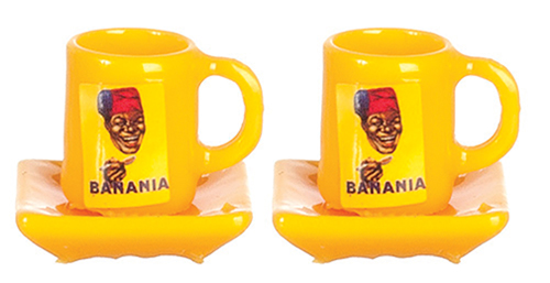 Banania Mugs and Plates, 2 of each